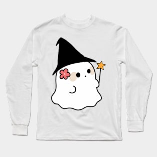 Witchy Ghost with flower pin Long Sleeve T-Shirt